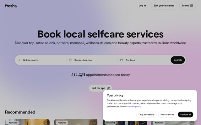 Screenshot of fresha.com