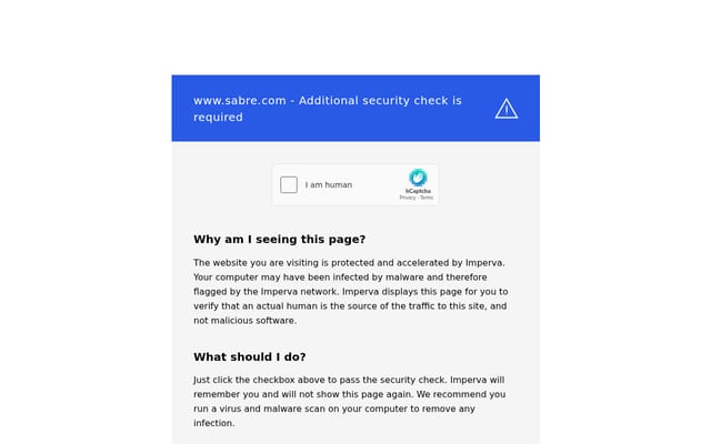 Screenshot of sabre.com