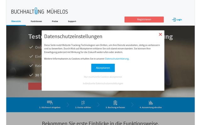 Screenshot of buchhaltung-muehelos.de