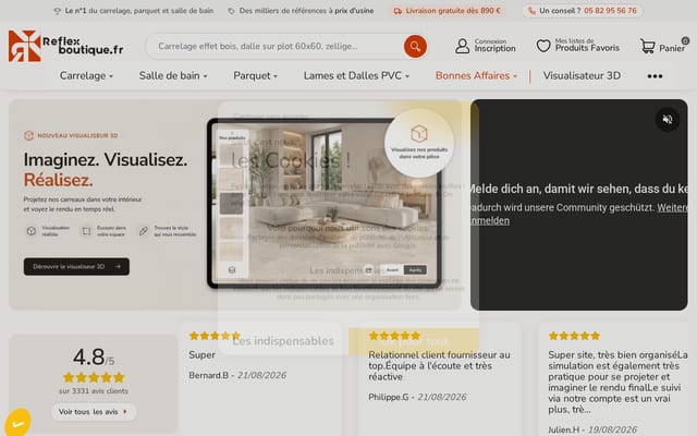 Screenshot of reflex-boutique.fr