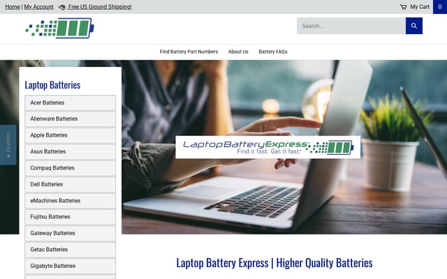 Screenshot of laptopbatteryexpress.com