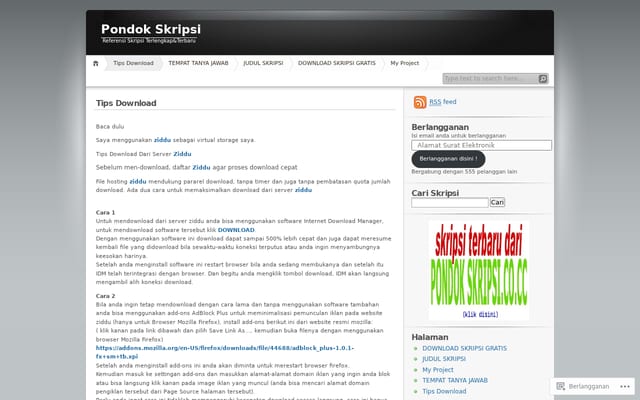 Screenshot of pondokskripsi.wordpress.com
