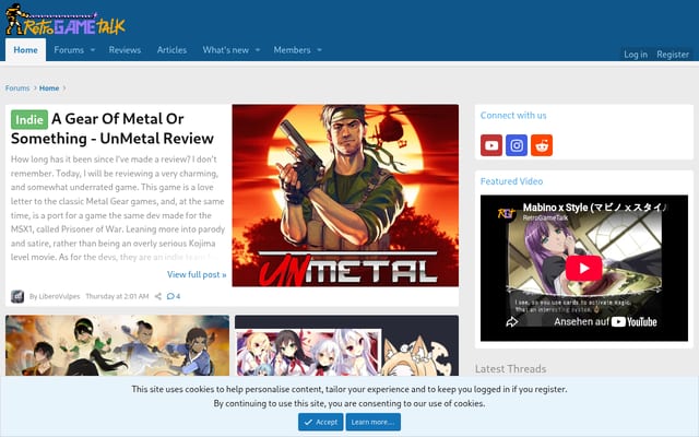 Screenshot of retrogametalk.com