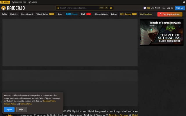 Screenshot of raider.io