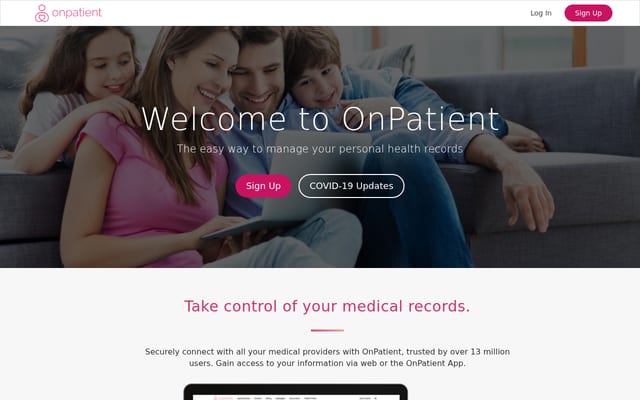 Screenshot of onpatient.com
