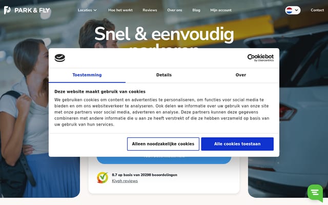 Screenshot of parkenfly.com