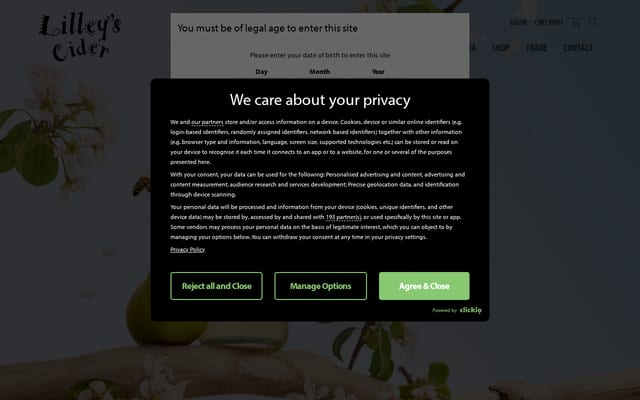 Screenshot of lilleyscider.co.uk