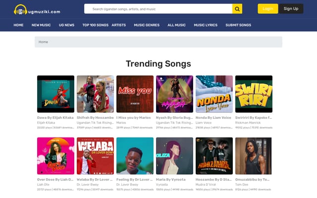 Screenshot of ugmuziki.com
