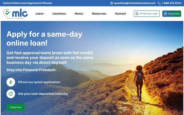 Screenshot of minuteloancenter.com