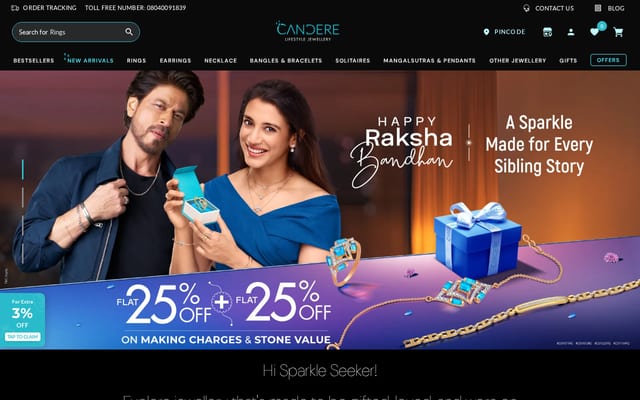 Screenshot of candere.com