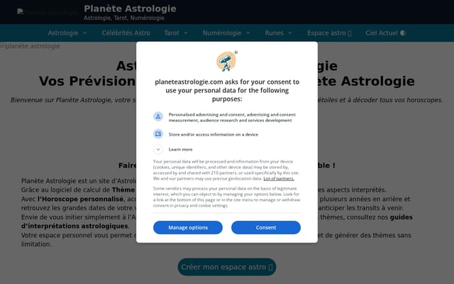 Screenshot of planeteastrologie.com