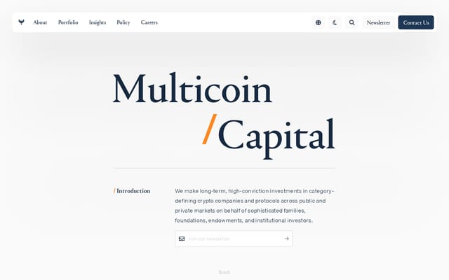 Screenshot of multicoin.capital