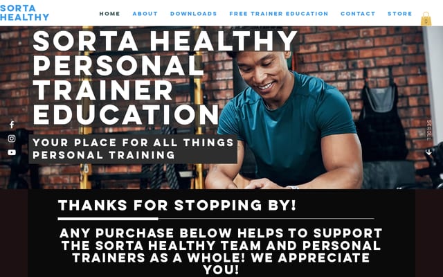 Screenshot of sortahealthytrainered.com