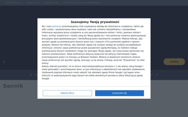 Screenshot of sennik.biz