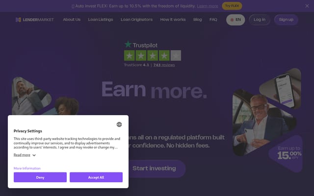 Screenshot of lendermarket.com