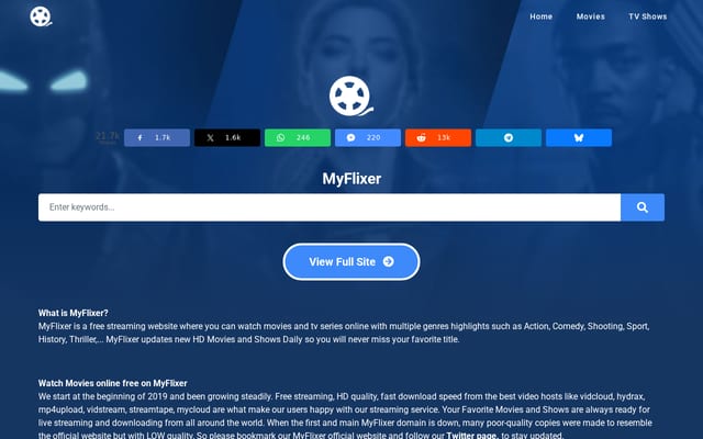 Screenshot of myflixer.win