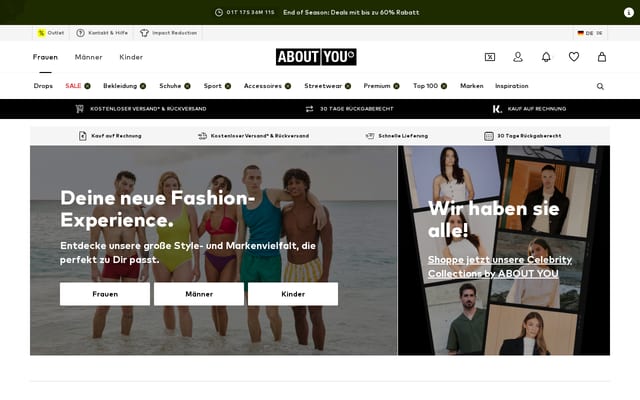 Screenshot of aboutyou.de