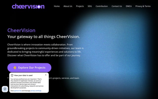 Screenshot of cheervision.co