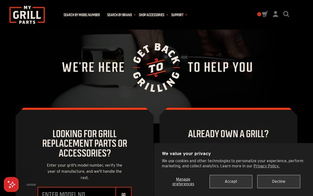 Screenshot of mygrillparts.com