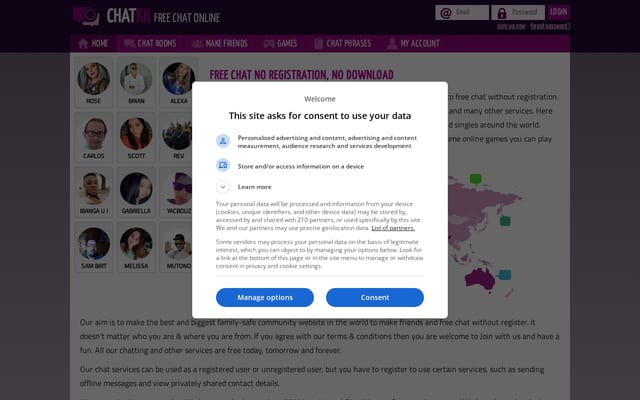 Screenshot of chatkk.com