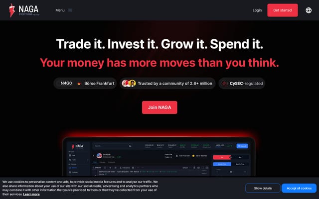 Screenshot of naga.com