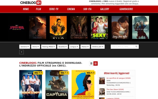 Screenshot of cineblog001.icu