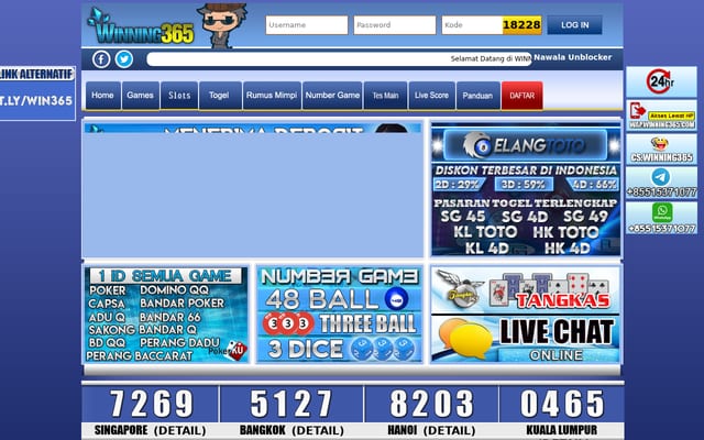 Screenshot of winning365.com