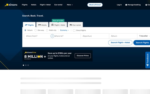 Screenshot of edreams.com