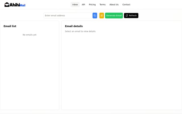 Screenshot of ahihimail.com