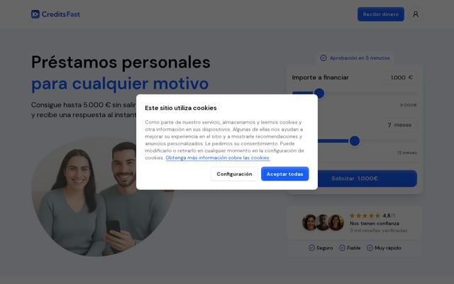 Screenshot of creditsfast.com