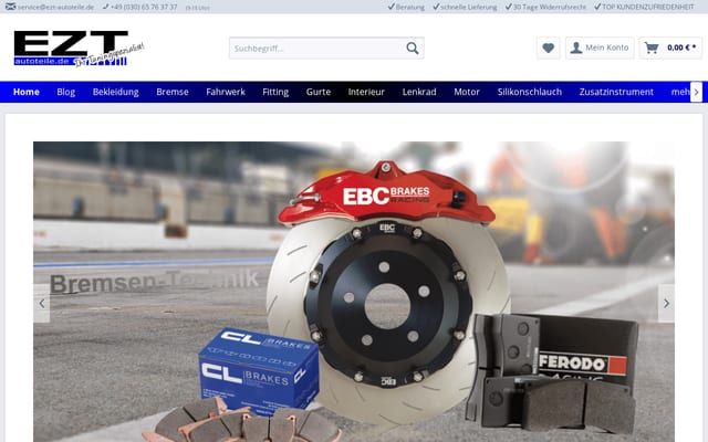 Screenshot of ezt-autoteile.de