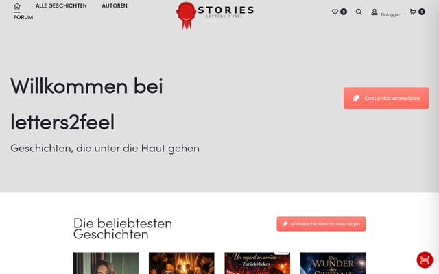 Screenshot of letters2feel.de