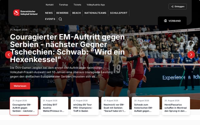 Screenshot of volleynet.at