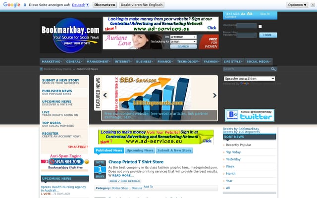 Screenshot of bookmarkbay.com