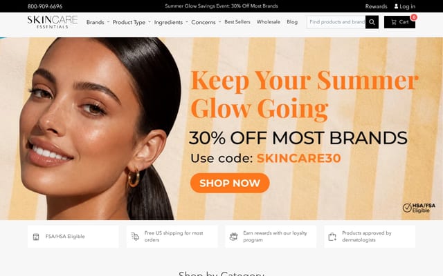 Screenshot of skincareessentials.com
