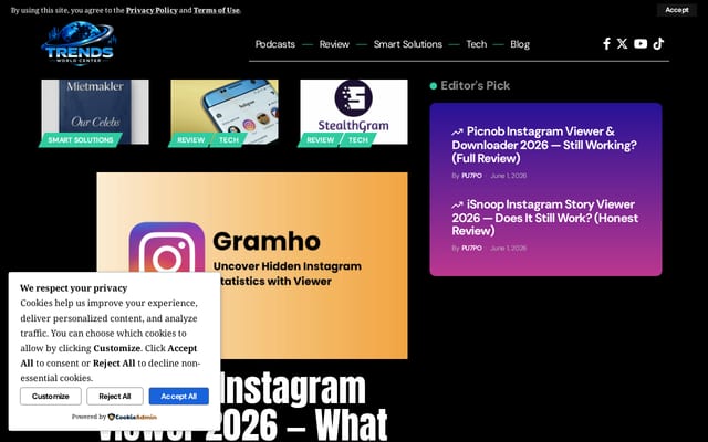 Screenshot of trendsworldcenter.com