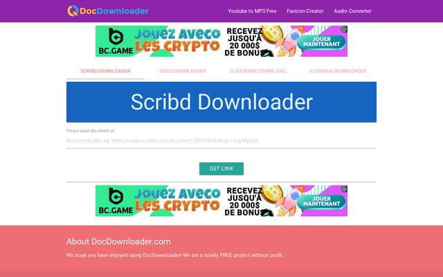 Screenshot of docdownloader.com
