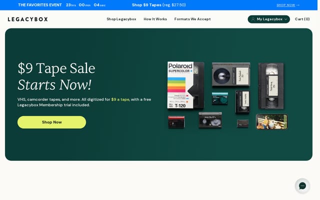 Screenshot of legacybox.com
