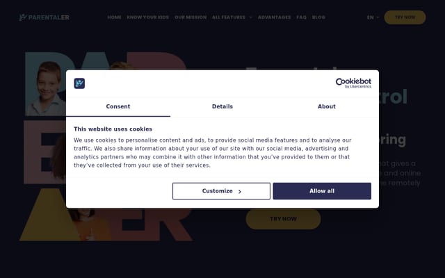 Screenshot of parentaler.com