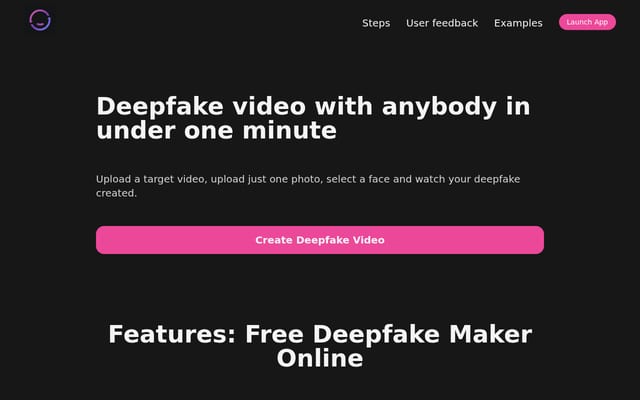 Screenshot of deepfakex.ai