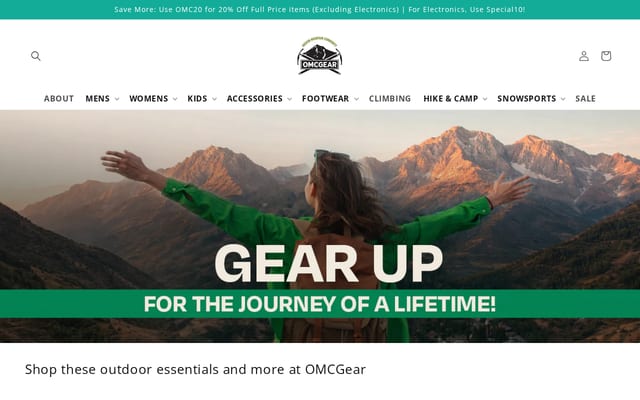 Screenshot of omcgear.com