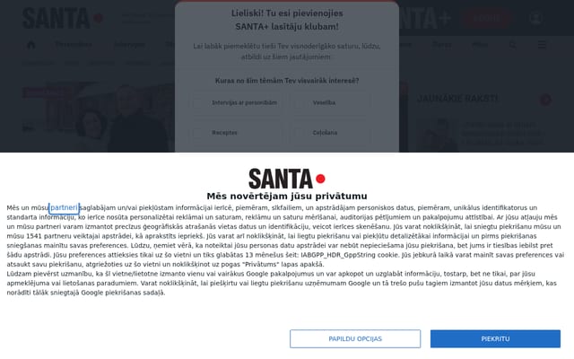 Screenshot of santa.lv