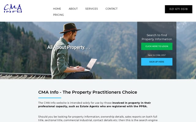 Screenshot of cmainfo.co.za