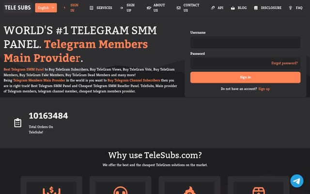 Screenshot of telesubs.com