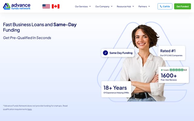 Screenshot of advancefundsnetwork.com