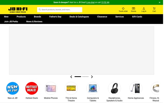 Screenshot of jbhifi.com.au