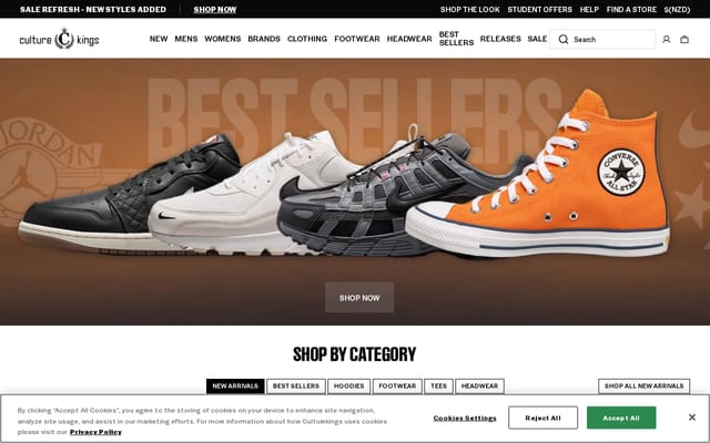 Screenshot of culturekings.co.nz