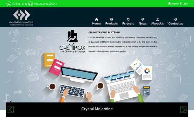 Screenshot of chemipakhsh.net