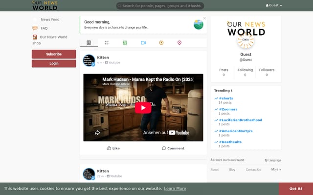 Screenshot of ournewsworld.com
