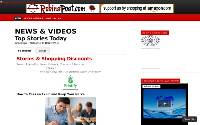 Screenshot of robinspost.com